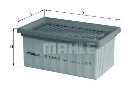 Воздушный фильтр MAHLE LX984/2 вставка