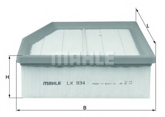 Воздушный фильтр MAHLE ORIGINAL LX934 вставка
