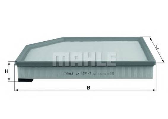 Воздушный фильтр MAHLE / KNECHT LX1591/2 вставка