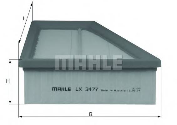 Воздушный фильтр MAHLE / KNECHT LX3477 вставка